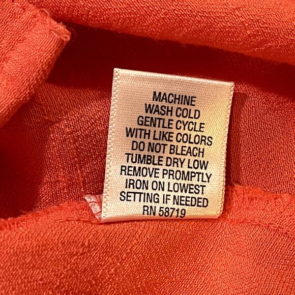 Studio Works | Coral Button Front Top with Lace | Large - Picture 9 of 10